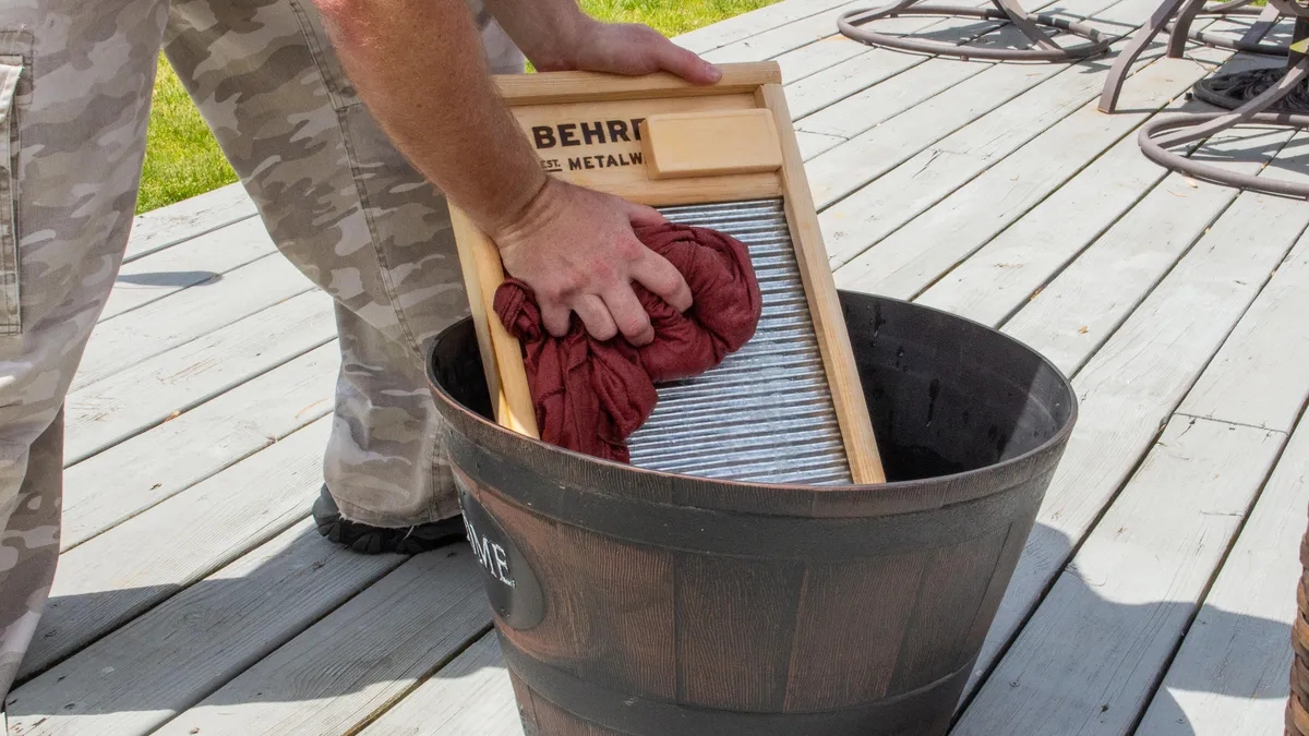 Wash Clothes by Hand with a Washboard